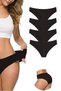 4-pack women's seamless laser-cut flexible non-marking panties black