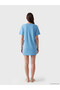 Blue bicycle collar printed women's nightgown from gulis clothing - 7