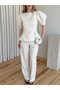 Taş Mateo Balloon Sleeve Blouse Pants Set - 5125 - 2