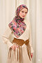 Organic Cotton Viscose Scarf Special Design Peony Flower Lightweight Stylish - 2