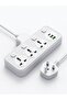 A22 Power Socket Extension Strip – 3 Universal Outlets + USB & Type-C Fast Charging (3000W)