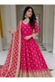 Rani Pink Faux Georgette Embroidered Anarkali Gown - HRT7156 | Rani Pink