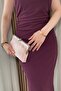 Women's Powder Satin Stone Evening Dress Bag - Chain Strap Hand and Shoulder Bag with Silver Accessories - 2