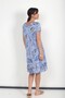 Women's Italian Cotton Leaf Patterned Lined Short Sleeve Dress - 4