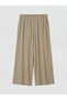 Lcw Grace Brown Wide Leg Women's Trousers with Elastic Waist - 7