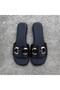Buckle detailed thin sole women's slippers - 2