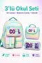 Green Tr4 3-Piece School Bag Set Includes Insulated Lunch Box and Double Pencil Case - 8