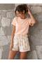 Modal Palm Pattern V-Neck Tshirt Shorts Set