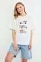 Stoned Car Printed Crew Neck Casual T-Shirt - 6