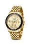 Men's Gold Metal Cord White Dial Calendar Function Wristwatch 2 Years Warranty