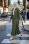 Women's Zippered Strawberry Fabric Khaki Jacket Skirt Two-Piece Set - 2