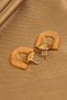 Gold Color Nal Model Yavruağzı Earrings - 2