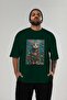 For the Love of Cats 7 Front Cat Printed Green Oversize T-Shirt 100% Cotton Unisex Cat Lover Premium Design - 5