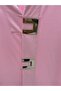Plus Size V-Neck Buckle Detailed Asymmetrical Cut Capri Sleeve Comfortable Fit Loose Women's Blouse - 4