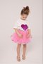 Girl's Set Heart Sequin Embroidered T-Shirt Pompom Tutu Skirt - with Buckle - 2