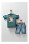 Boys' Summer Cotton T-Shirt and Denim Jeans Shorts Two-Piece Set (Ages 2-5) - 3