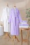 6 Piece Family Bathrobe Set 100% Cotton Certified, Family Bathrobe Set |   Dowry Chest |   Lilac - White - 6