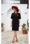 Women's Short Sleeve Crew Neck T-Shirt Dress Nightgown - 4