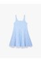 Girl's Square Neck Sleeveless A-Line Gingham Dress