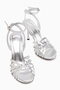 Eleni Silver Ankle Buckle Women's Heeled Shoes - 4