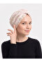 Brocade Draped Cream-Powder Lined Ready-To-Wear Turban Hijab Bonnet Suitable for Medical Use - 6