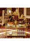Gold Metal 4-Tier Glass Bar Trolley, Rolling Serving Cart with Lockable Wheels, Fully Assembled Mobile Storage Display Shelf for Kitchen, Dining Room, Restaurant & Home Decor