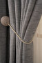 Thick Linen Textured Soft Light-Proof Decorative Blackout Background Curtain Bedroom Living Room Non-Pleated Light Gray - 7