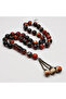 Chinese Agate Rosary 33 Beads 10.5mm Multi-Tone Red-Black-White Prayer Beads 61.5g Premium Tasbih