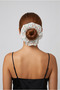 Orange Crispy Floral Tulle Scrunchie Hair Clip - 2