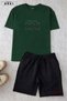 Believe in Yourself Printed Plus Size Unisex Oversize T-Shirt Shorts Set - 2