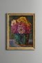 Colorful Flowers in Turquoise Vase - Vintage Patterned Frame - Thin Model