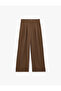 Relaxed Fit Linen Blend Straight Wide-Leg Trousers with Pockets and Pleated Detail - 3