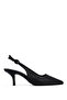 Women's Faux Leather Black Heeled Shoes