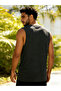 Men Charcoal Graphic Print Round Neck Tank and Shorts Co-Ords - 3