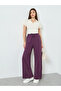 Purple Cotton Washed Wide Leg Joggers