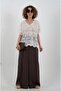 Brown Gold Buttoned Palazzo Trousers - 3