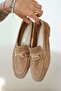 Harper Women's Buckle Genuine Suede Loafer Shoes Camel - 5