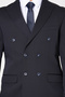 Navy Blue Double-Breasted Men's Suit - 4