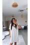 Brown Striped V-Neck Basic Modal Dress - 3