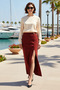 Women's Maxi Beach Skirt Knitted Fabric Accessory Detailed Bodycone Cut Sandy Textured Daily Casual Modern - 3
