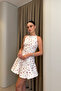 Floral Patterned Mini Dress - White - 3