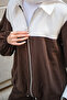 Women's Adjustable Waist Contrast Suit Brown - 5