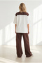 Women's Brown Scarf-Top and -Bottom Draped Set Tkm-19000480 - 6