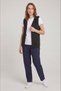 Women's Premium 100% Cotton 3 Yarn Hooded Zero Sleeve Cardigan and Short Sleeve T-Shirt Set - 2
