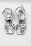 Lily Women's Low Heel Shoes Sandals Evening Dress Wedding Graduation Office Comfortable Stylish Shoes Silver - 7