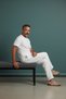 Men's Linen Cotton Relaxed Fit Elastic Waist Lace-Up Lightweight Summer Trousers - 5