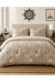 Map Patterned Double 200 X 240 Duvet Cover Set with Elastic Sheets - 2