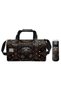 Black Brown Football Printed Boys' Sports Bag and 500 ml Steel Flask Set 27553 - 2