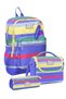 Girl's Colorful Line Patterned Triple Primary School School Bag Set Setygn33202A