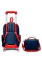 Primary School Trolley Bag and Lunch Set - Girls - Navy Blue Red Plaid Pattern - 3